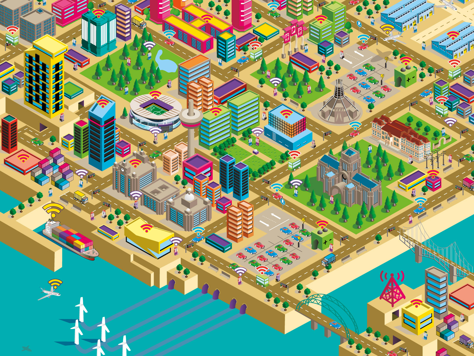 Liverpool Smart City landscape graphic design